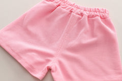 SSN040924-11 طقم بناتي صيفي قطعتين ( بلوزة + بنطلون)