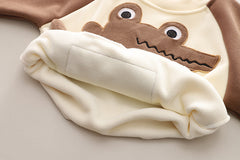 SSX220824-133 طقم شتوي تقيل مبطن فرو بالكامل قطعتين ( بلوزة + بنطلون)