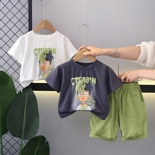 SSX220824-92 طقم صيفي قطعتين ( بلوزة + شورت )