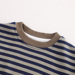 SSX220824-26 طقم ولادي شتوي تقيل مبطن فرو بالكامل قطعتين ( بلوزة + بنطلون)