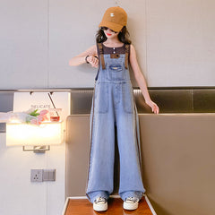 RM150424-5 طقم افرهول قطعتين ( بلوزة + افرهول جينز ناعم )