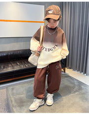 WZH301124-54  ترينج ولادي خريفي شتوي تقيلة قطعتين ( بلوزة + بنطلون)