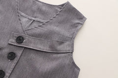 SSX220824-127 بدلة 3 قطع ( قميص + فست+ بنطلون)