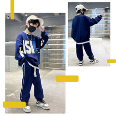 WZ261124-15 ترينج ولادي قطن خريفي ربيعي قطعتين ( بلوزة + بنطلون) خامة ممتازة