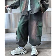 WZH301124-24 طقم جينز ولادي قطعتين ( جكيت + بنطلون)