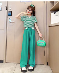 RM150424-6 طقم صيفي قطعتين ( بلوزة + بنطلون )