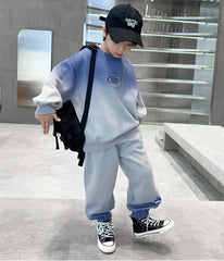 WZH301124-47 ترينج قطعتين قطن اصلي ربيعي خريفي (بلوزة + بنطلون)