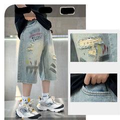 WZH301124-11 شورت جينز ناعم وطويل