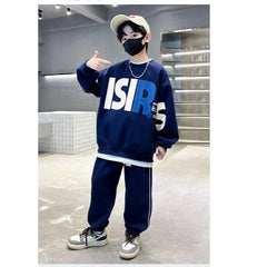 WZ261124-15 ترينج ولادي قطن خريفي ربيعي قطعتين ( بلوزة + بنطلون) خامة ممتازة