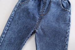 RM0608-21 طقم بناتي 3 قطع ( قميص + فست صوف مورد+ بنطلون جينز )