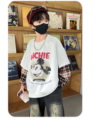 WZH301124-22 هودي ولادي قطن ميكي