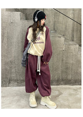 WZH191124-44 بدلة شتوي سميكة مبطنة فرو بالكامل قطعتين ( بلوزة + بنطلون)