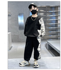 WZH301124-52 بدلة سبورت ولادي قطن قطعتين ( بلوزة + بنطلون)