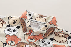 SSX220824-2 طقم صيفي قطعتين ( قميص + شورت)