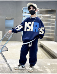 WZ261124-15 ترينج ولادي قطن خريفي ربيعي قطعتين ( بلوزة + بنطلون) خامة ممتازة