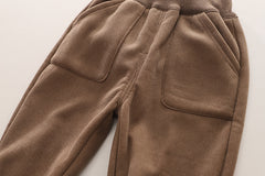 SSX220824-60 طقم ولادي شتوي تقيل مبطن فرو بالكامل قطعتين ( بلوزة + بنطلون)