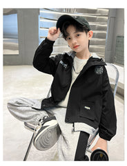 WZ261124-12 بدلة ولادي قطن مع ستان قطعتين ( جكيت + بنطلون ) ربيعي صيفي خريفي