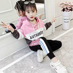 FU14042024-4 ترينج بناتي قطن قطعتين ( بلوزة + بنطلون)