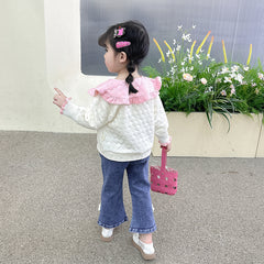 AO0508-64 طقم بناتي 3 قطع ( بلوزة + جكيت + بنطلون جينز )