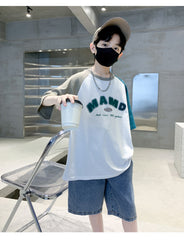 FU14042024-60 طقم ولادي صيفي قطعتين ( بلوزة + بنطلون)