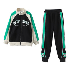 HBC040924-14 طقم بناتي قطن تقيل خريفي ربيعي قطعتين ( جكيت + بنطلون)