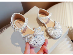 WDY260924-3 صندل بناتي مزين بالدانتيل والستراس واللولو