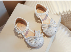 WDY260924-3 صندل بناتي مزين بالدانتيل والستراس واللولو