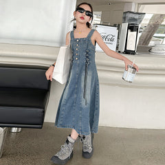 RM150424-28 فستان جينز ناعم وأنيق