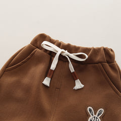 SSN040924-43 طقم ولادي قطن دافي خريفي ربيعي قطعتين (بلوزة + بنطلون )