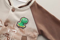 SSX220824-113 ترينج ولادي قطعتين خريفي ربيعي ( جكيت + بنطلون) مع اضاءة للديناصور