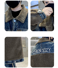 WZH301124-61 طقم شتوي ولادي قطعتين ( جكيت + بنطلون ) مبطن فرو تقيل بالكامل مناسب للثلج والاجواء شديدة البرد