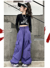 RM150424-11 طقم بناتي كاجول قطعتين( بلوزة + بنطلون )