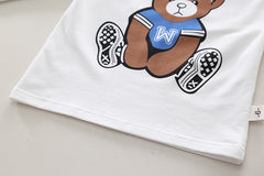 SSN040924-4 طقم جينز ولادي خريفي ربيعي 3 قطع ( بلوزة قطن + جكيت جينز + بنطلون جينز )