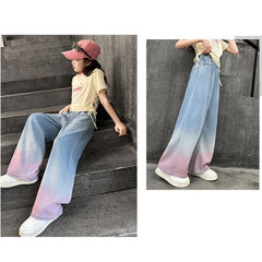 RM150424-31 طقم بناتي جينز صيفي قطعتين ( بلوزة + تنورة )