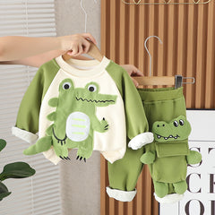 SSX220824-133 طقم شتوي تقيل مبطن فرو بالكامل قطعتين ( بلوزة + بنطلون)