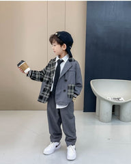 RM1227-19 بدلة ولادي قطعتين ( جكيت + بنطلون )