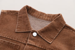 SSX220824-161 طقم ولادي 3 قطع ( بلوزة + فست جينز + بنطلون جينز)