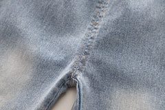 SSN040924-62 طقم بناتي قطن خريفي ربيعي 3 قطع ( جكيت + بلوزة + بنطلون جينز )