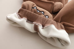 SSX220824-133 طقم شتوي تقيل مبطن فرو بالكامل قطعتين ( بلوزة + بنطلون)