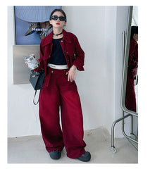 WZH191124-30 طقم بناتي قطعتين ( جكيت + بنطلون)