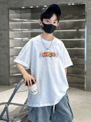 WZH301124-10 تيشيرت قطن أصلي ماركة ناروتو غسيل ولبس