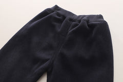 SSX220824-59  طقم ولادي شتوي تقيل مبطن فرو بالكامل قطعتين ( بلوزة + بنطلون)