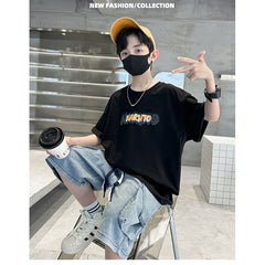 WZH301124-10 تيشيرت قطن أصلي ماركة ناروتو غسيل ولبس