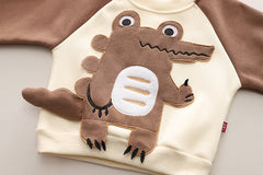 SSX220824-133 طقم شتوي تقيل مبطن فرو بالكامل قطعتين ( بلوزة + بنطلون)