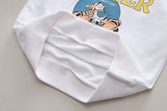 SSX220824-161 طقم ولادي 3 قطع ( بلوزة + فست جينز + بنطلون جينز)