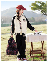 RM090424-3 بدلة سبورت قطني بناتي 3 قطع ( بلوزة + جكيت + بنطلون )