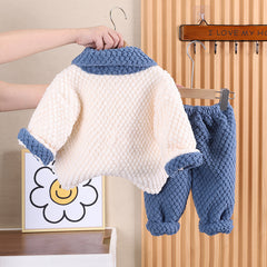 SSX220824-17 بجامة تقيلة جدا ولادي خامة ممتازة غسيل ولبس قطعتين ( جكيت + بنطلون)