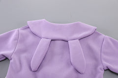 SSN040924-68 طقم بناتي قطن خريفي ربيعي دافي قطعتين ( جكيت + بنطلون)