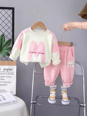 SSN040924-42  طقم ولادي قطن دافي خريفي ربيعي قطعتين (بلوزة + بنطلون )