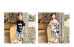 FU14042024-27 طقم ولادي قطعتين ( بلوزة + شورت)